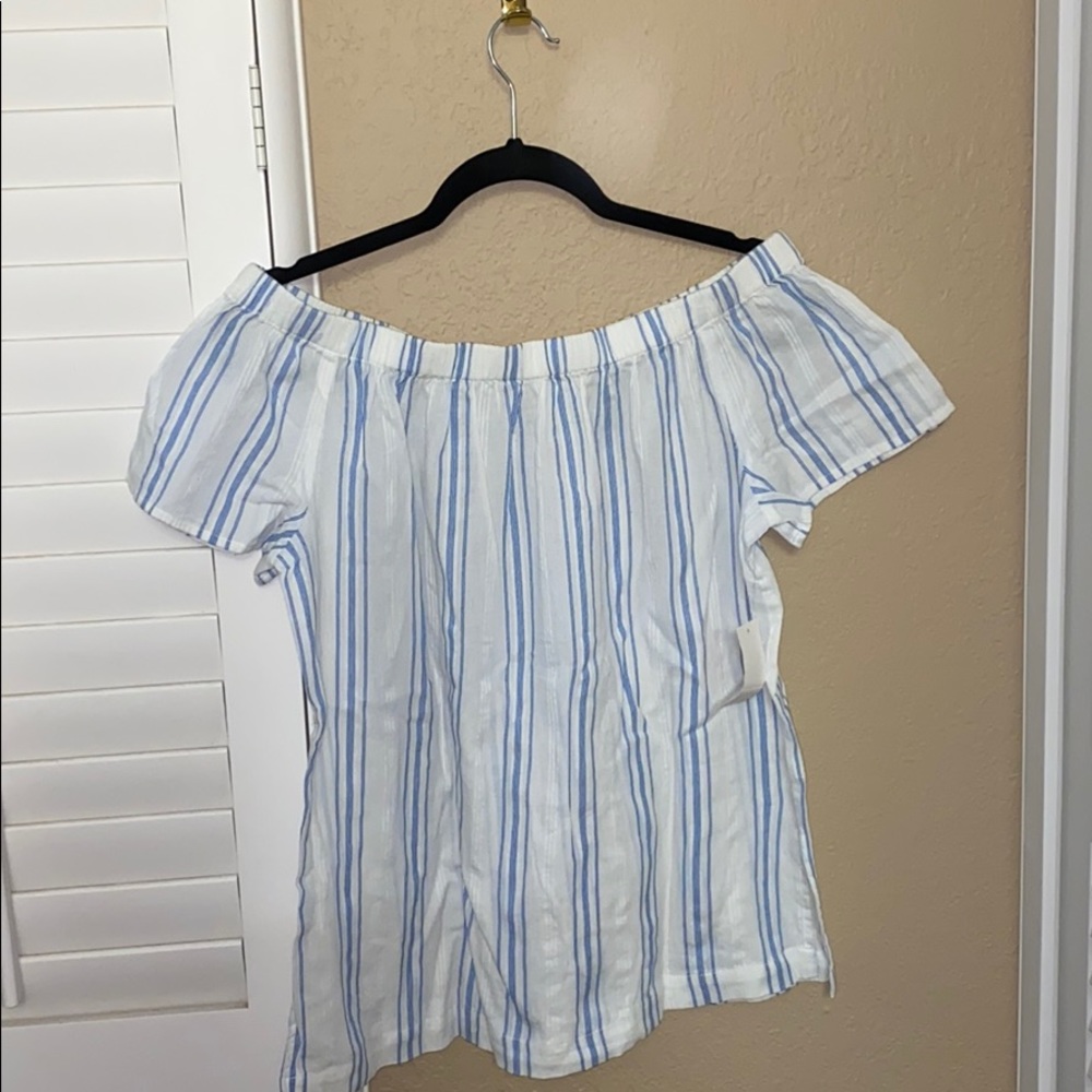 Vince Camuto Off-the-Shoulder Striped Top